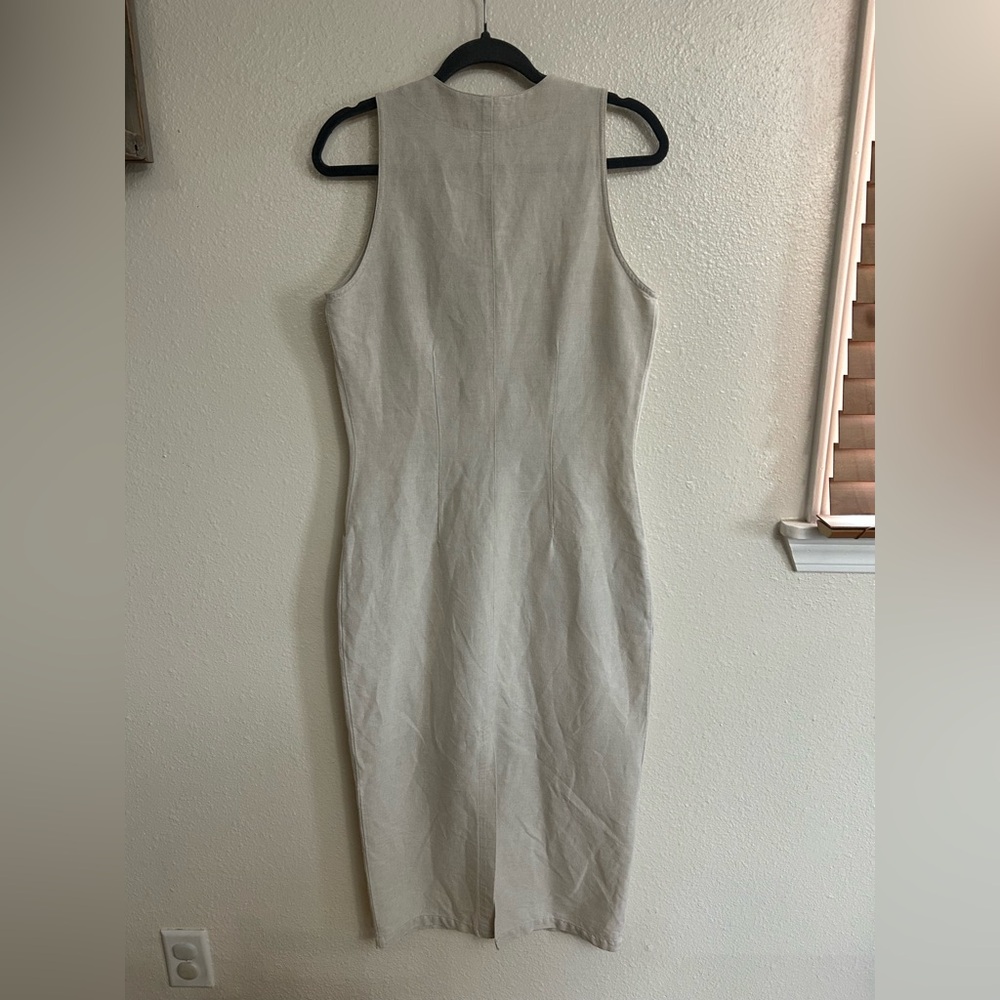 Vintage 90s The Limited Linen Cotton Blend Button Snap Maxi Dress Womens 6 - Picture 7 of 12